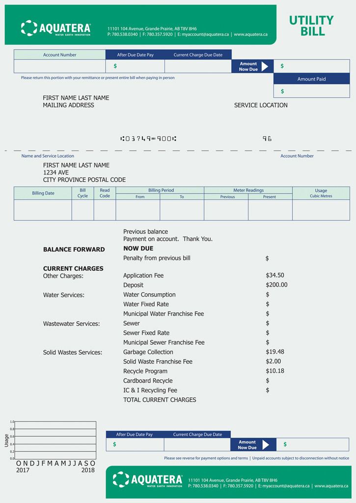 Aquatera Example Bill